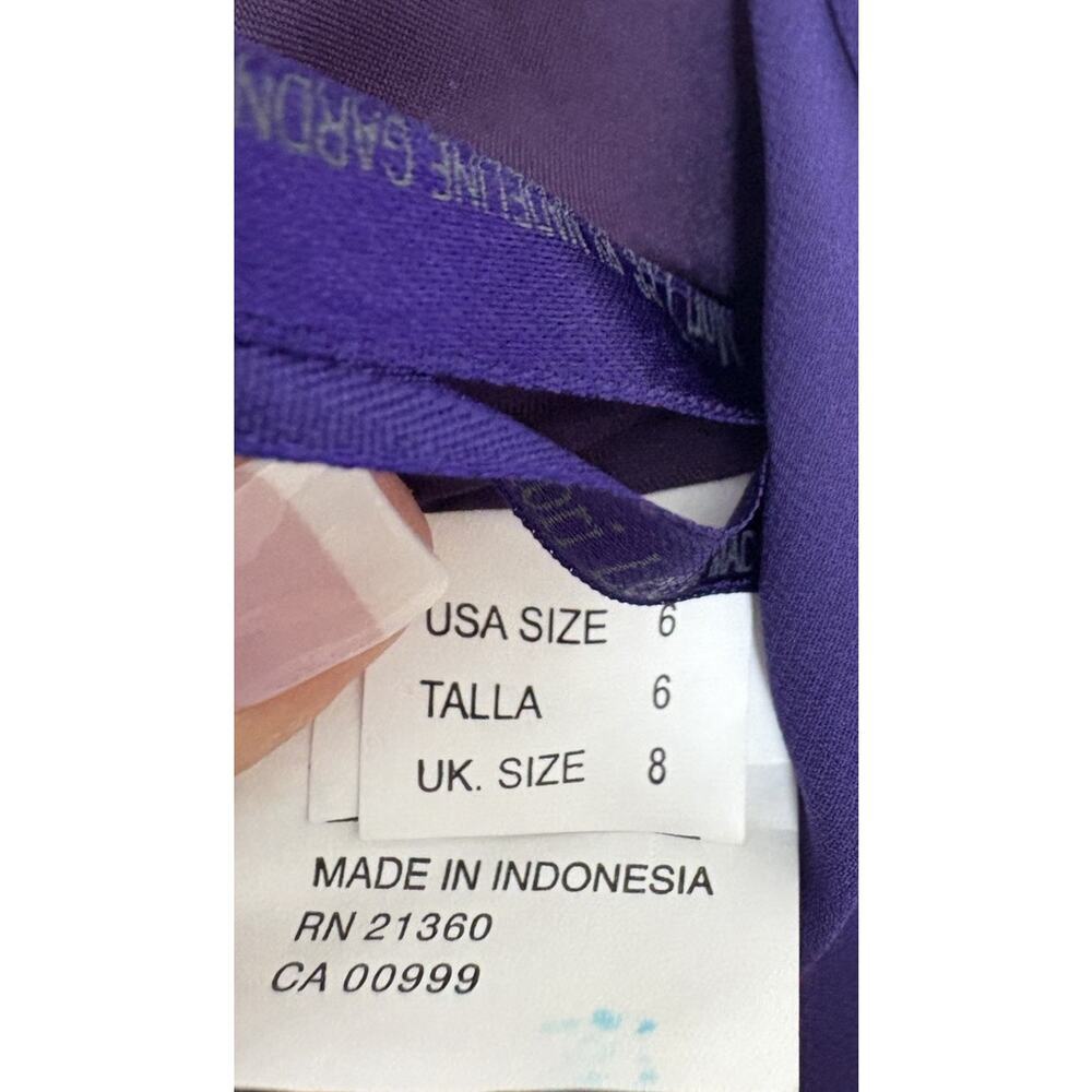 Vintage Mori Lee by Madeline Gardner Purple Beaded Formal Gown‎ Dress Size 6 - Picture 5 of 8